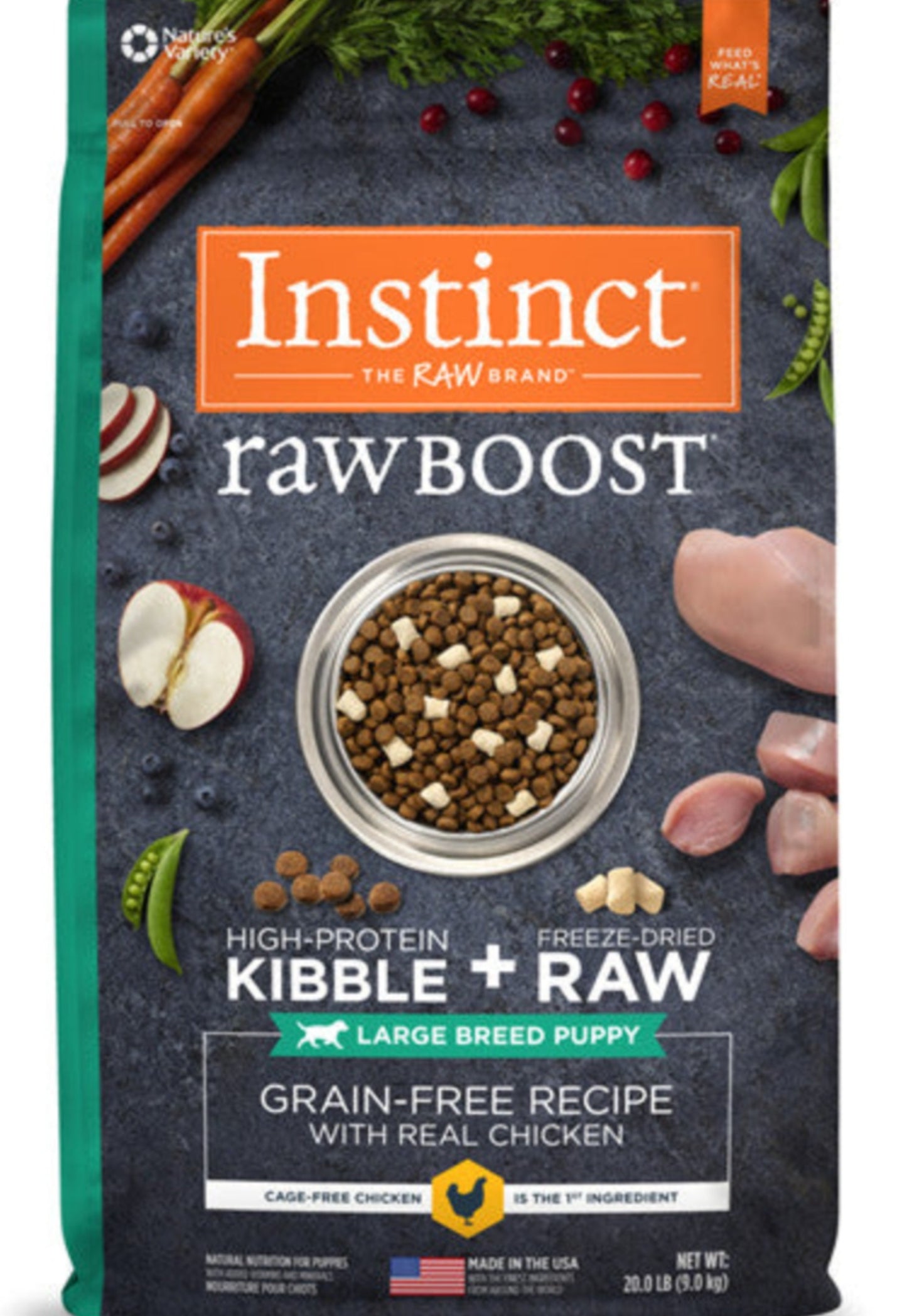 Nature's Variety - Instinct Raw Boost生肉無穀物雞肉大型幼犬用糧20lb (004240)