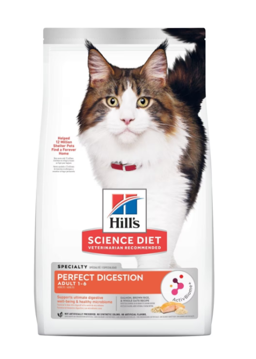 Hill's Feline Adult Perfect Digestion Salmon, Brown Rice & Whole Oats / 希爾思成貓 完美消化配方三文魚、糙米及全燕麥 3.5lbs (606869)