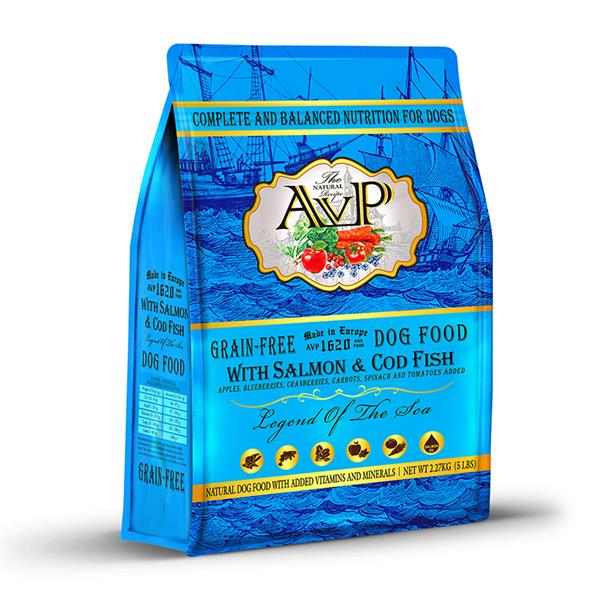 英國AVP鮮肉無穀蔬果天然狗糧-全犬三文魚鱈魚5lb(藍) (004084)