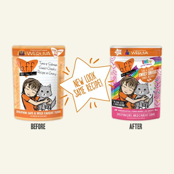 B.F.F.喵友系列貓湯包-野生吞拿魚、三文魚85g(橙) x12 (004901)