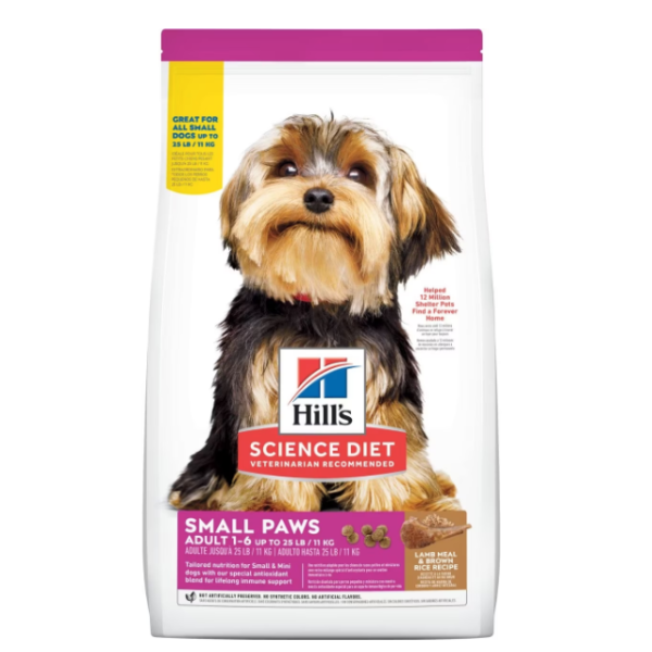 Hill's Small Paws Adult Lamb Meal & Brown Rice Recipe For Dogs / 希爾思小型犬專用系列成犬羊飯配方 4.5lb (2896)