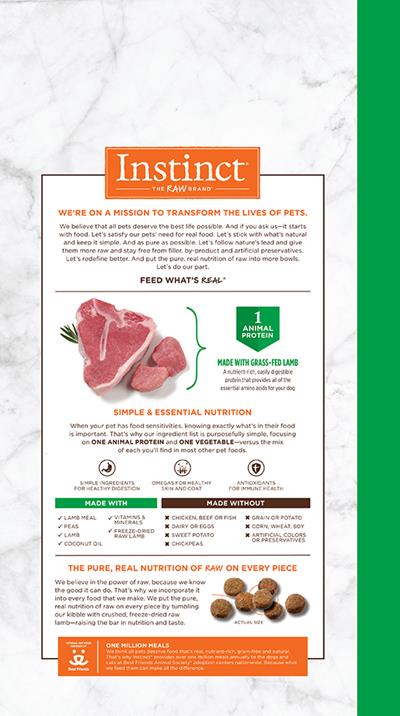 Nature's Variety Instinct 單一蛋白羊肉犬用糧 4lb (003683)