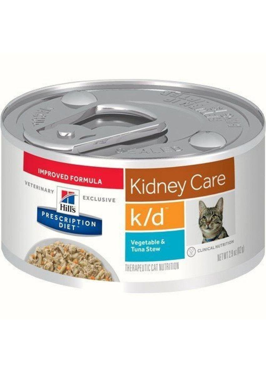 Hill's Prescription diet k/d Kidney Care with Veg, Tuna & Rice Stew Feline / 希爾思貓用腎臟處方(吞拿魚+菜) 罐頭 2.9oz X24罐 (3394)