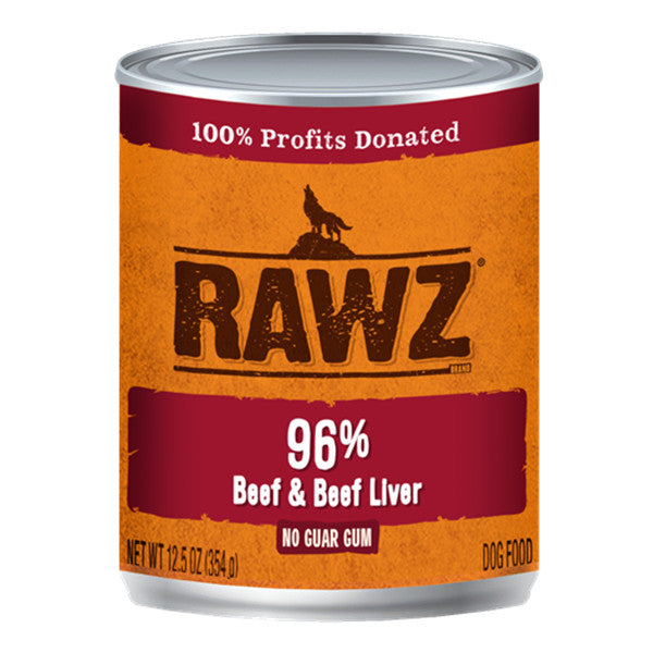 *原箱優惠* RAWZ 全犬罐頭-無穀物96%牛肉,牛肝配方354g x12 (005916)