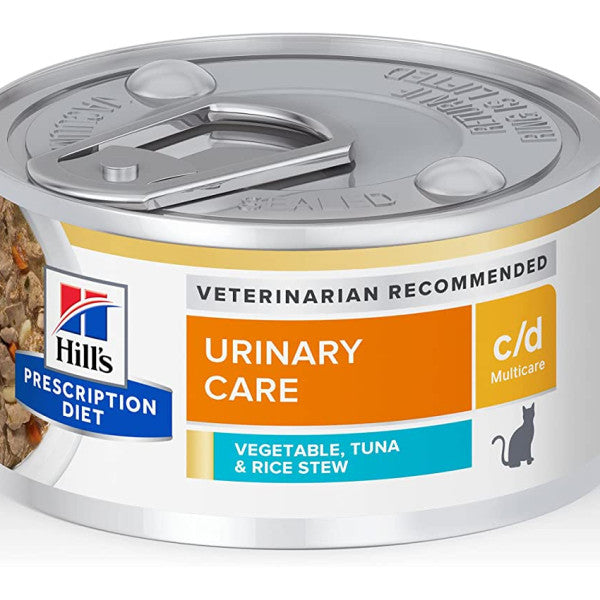 Hill's Prescription Diet c/d Multicare Urinary Care Tuna & Vegetable Stew Wet Cat Food / 希爾思貓用泌尿道護理吞拿魚燉蔬菜罐頭 2.09oz x24罐 (3385)