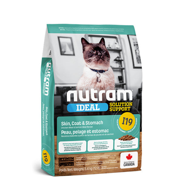 Nutram Ideal I19敏感腸胃皮膚天然貓糧5.4kg (003284)