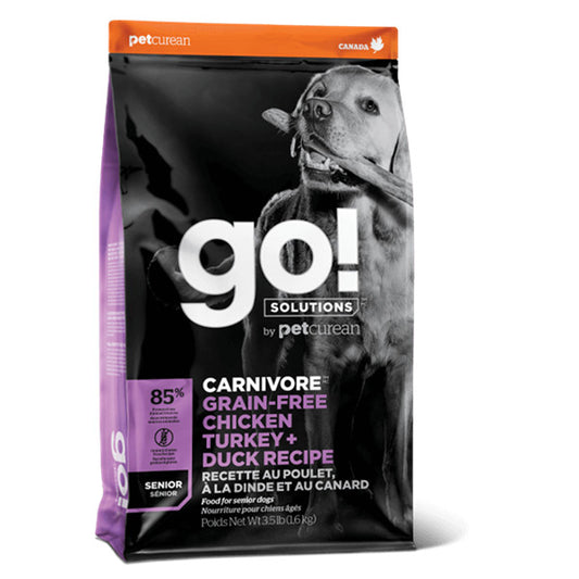 GO! SOLUTIONS™ 活力營養系列-無穀物雞肉+火雞+鴨肉老齡狗糧配方22lb (006334)