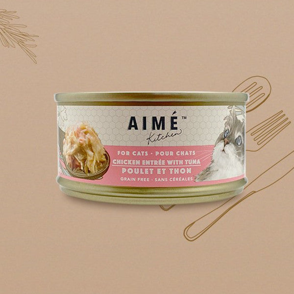 *原箱優惠* AIME Kitchen-啖啖肉補水系列-無穀物營養貓罐85g x24罐(不可混款) 低至$258/盤 (006459)