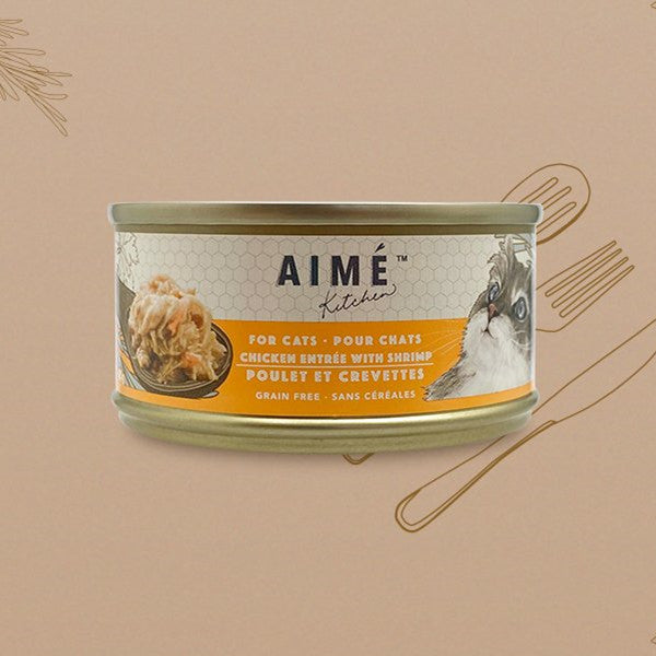 AIME Kitchen - 啖啖肉補水系列-無穀物營養貓罐-雞肉配蝦仁85g X 24 (006366)