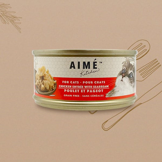 AIME Kitchen  -啖啖肉補水系列-無穀物營養貓罐-雞肉配鯛魚85g X 24 (006367)