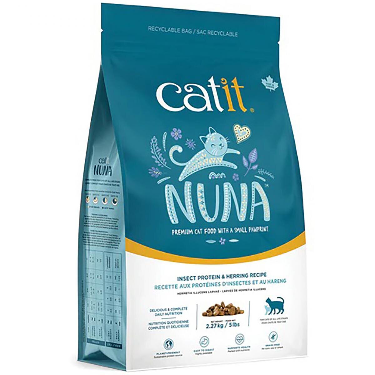 Catit Nuna 低敏無麩昆蟲蛋白鯡魚全貓乾糧  2.27kg  (007142)