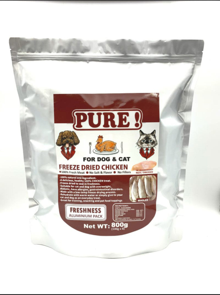 PURE! 貓犬適用 冷凍脫水雞胸肉 800g (007163)