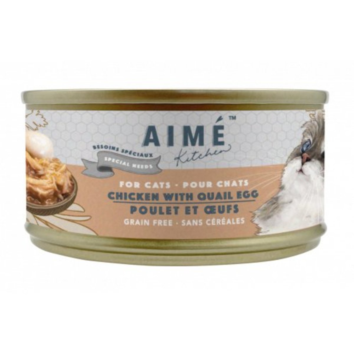 AIME Kitchen - 無穀物均衡高齡貓罐 - 滋味嫩雞配鵪鶉蛋75g X 24 (007257)