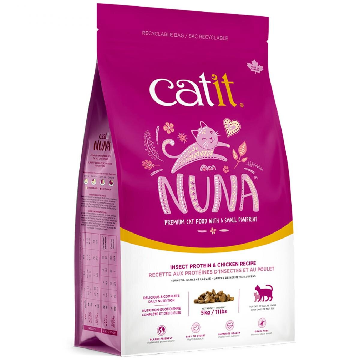 Catit Nuna 低敏無麩昆蟲蛋白雞肉全貓乾糧 5kg (44663)