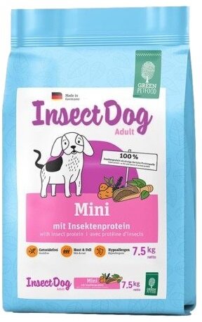 GREEN PETFOOD - Insect Dog MINI小型成犬皮膚防敏感 蟲蟲蛋白防敏感 無穀物狗糧 7.5kg【韓國升級版】 (007456)