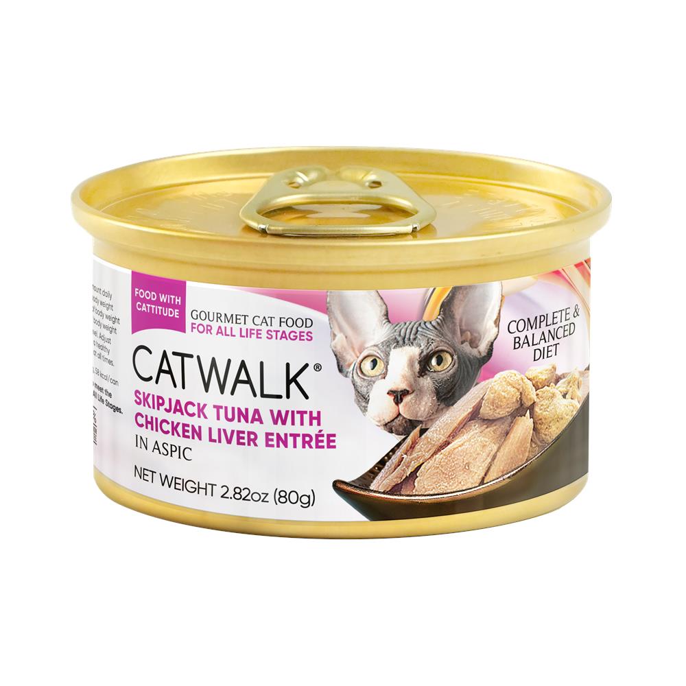 CATWALK貓主食罐頭 - 鰹吞拿魚+雞肝80g (007766)