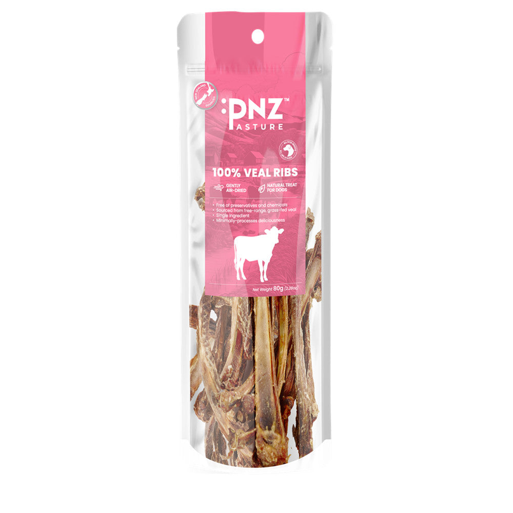 PNZ Pasture 牧場滋味 風乾小牛肋骨犬零食 80g (007842)