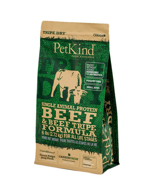 PetKind - 無穀物全犬乾糧-單一動物蛋白質-牛草胃及牛肉6lb (1-791)