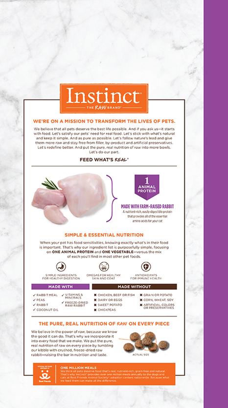 Nature's Variety Instinct 單一蛋白兔肉貓用糧10lb (004248)