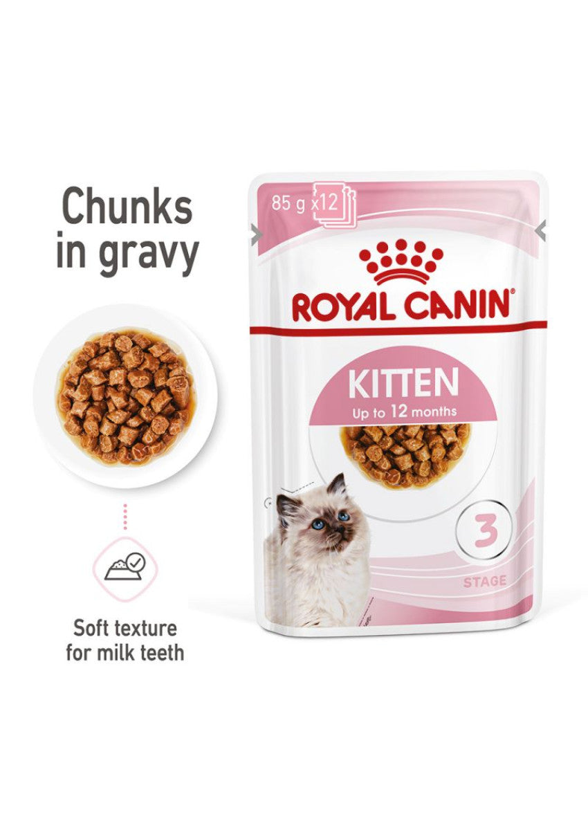 ROYAL CANIN - KITTEN INSTINCTIVE CAT WET FOOD IN (GRAVY) 12個月或以下幼貓肉汁 (每包)85G