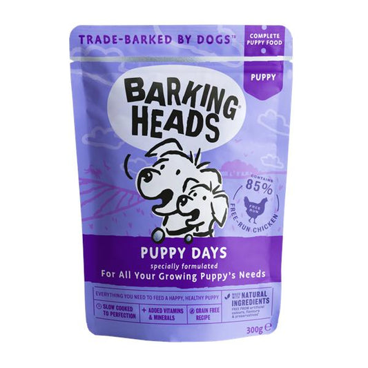 *原箱優惠* Barking Heads 無穀物幼犬用主食濕包-85%放養雞肉+幼犬成長營養要素300g x10 (004971)