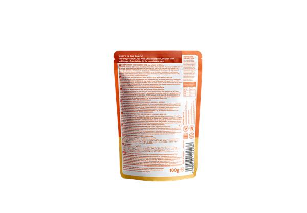 Meowing Heads無穀物成貓用主食濕包-93%放養雞肉&草飼牛100g (005004)