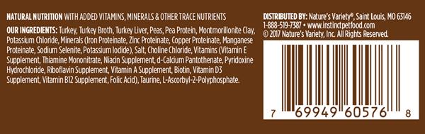 Nature's Variety Instinct單一蛋白火雞貓罐頭3oz (004550)