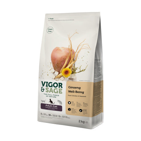 Vigor&Sage 無穀物人參健體成貓糧10kg (003923)