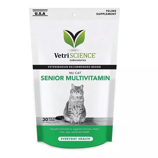 VETRISCIENCE - NU-CAT SENIOR MULTIVITAMIN 30 BITE-SIZED CHEWS 老貓可咀嚼維生素補充劑