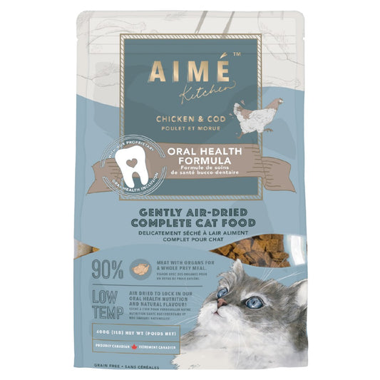 Aime Kitchen 風乾鮮肉貓糧-雞肉鱈魚(口腔保健)400g (AKATCC4)