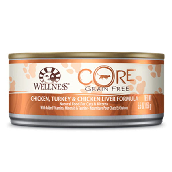 Wellness Core 無穀物雞肉火雞雞肝貓罐頭 5.5oz (002610)