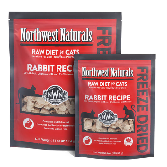 *套裝優惠*Northwest Naturals 無穀物脫水貓糧-兔肉味11oz(紅) x4 (005529)