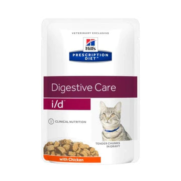 Hill's Prescription Diet - Feline I/D Digestive Care Pouch With Chicken 85g x 12 bags / 希爾思處方食品貓用 i/d 雞肉 處方濕糧 85克 x  24罐 (605916)
