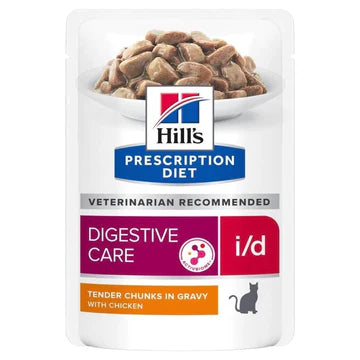 Hill's Prescription Diet - Feline I/D Digestive Care Pouch With Chicken 85g x 12 bags / 希爾思處方食品貓用 i/d 雞肉 處方濕糧 85克 x  24罐 (605916)