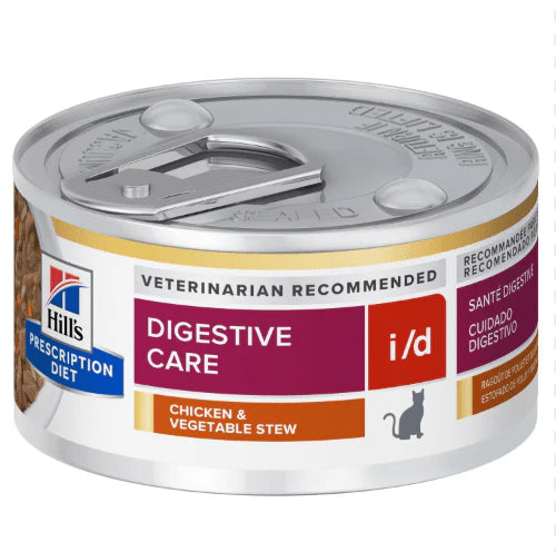 Hill's Prescription Diet - i/d Digestive Care Feline Canned Food 5.5oz x 24 can /希爾思貓用ID消化系統護理濕糧（雞肉及蔬菜味）2.9安士 X 25罐 (4628)