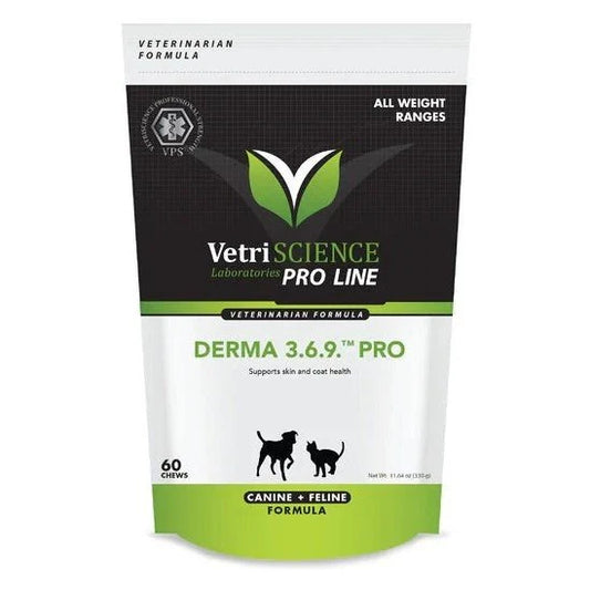 VETRISCIENCE - VETRI DERMA 3,6,9 PRO BITE-SIZED CHEWS (60 CHEWS)