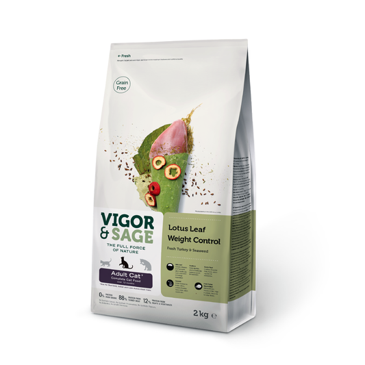 Vigor&Sage 無穀物荷葉控制體重成貓糧2kg (002858)