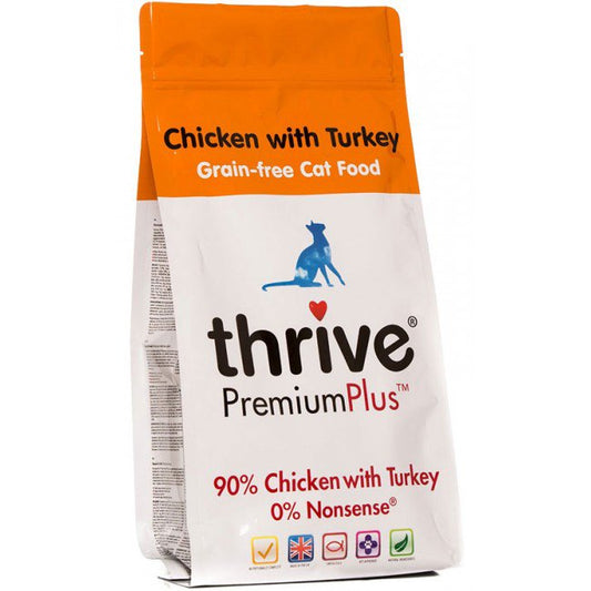 Thrive 脆樂芙 Premium Plus 90%鮮火雞+雞肉無穀物貓糧1.5kg (005301)